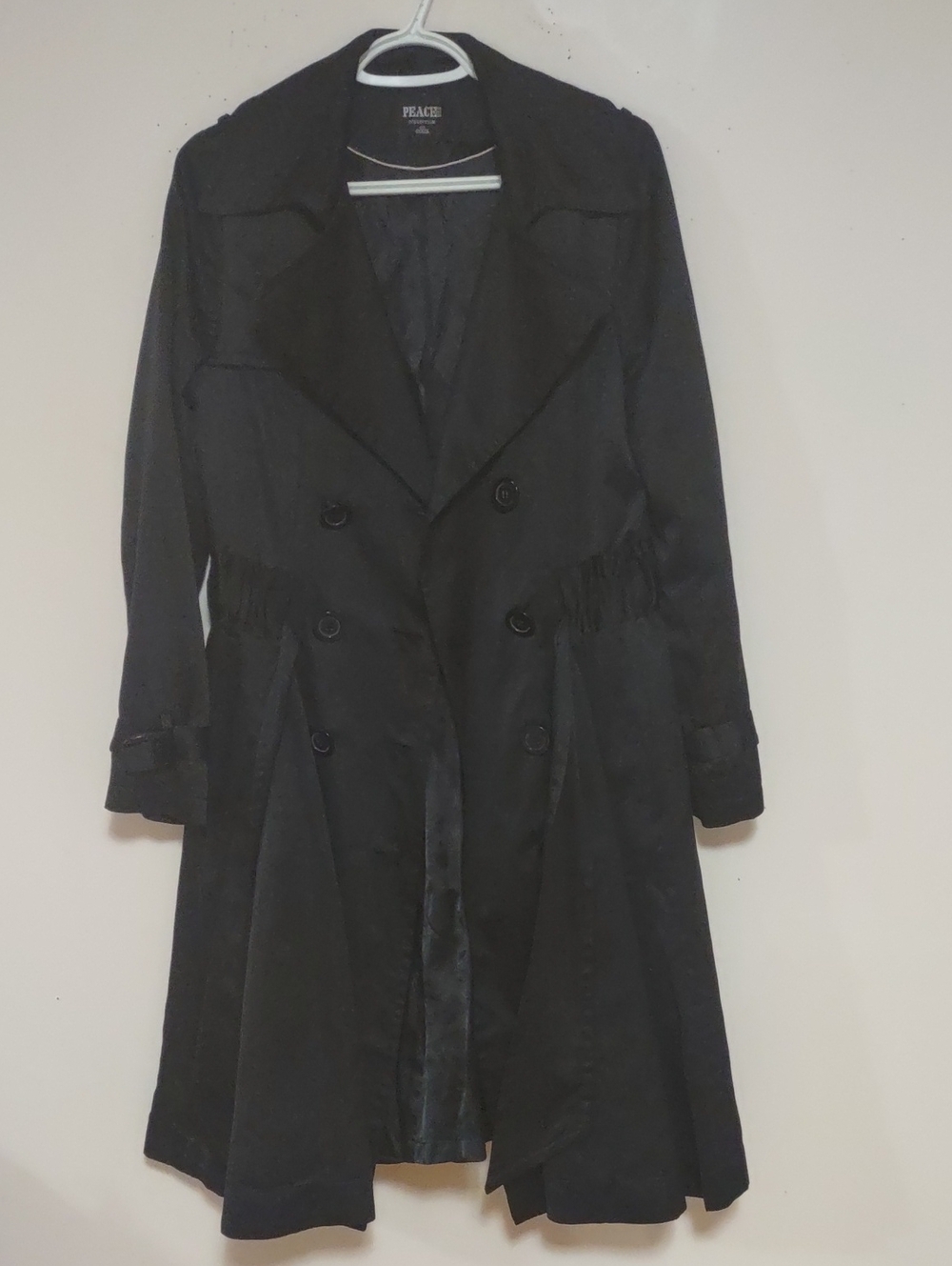 Black Double-Breasted Women's Trench Coat